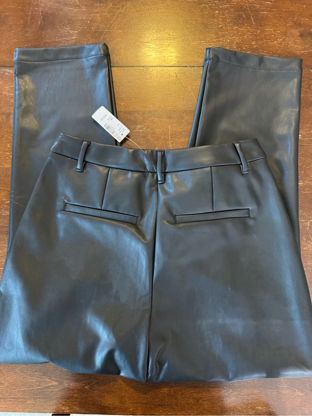 Reitmans Black Faux Leather Tapered Pants - Picture 6 of 10